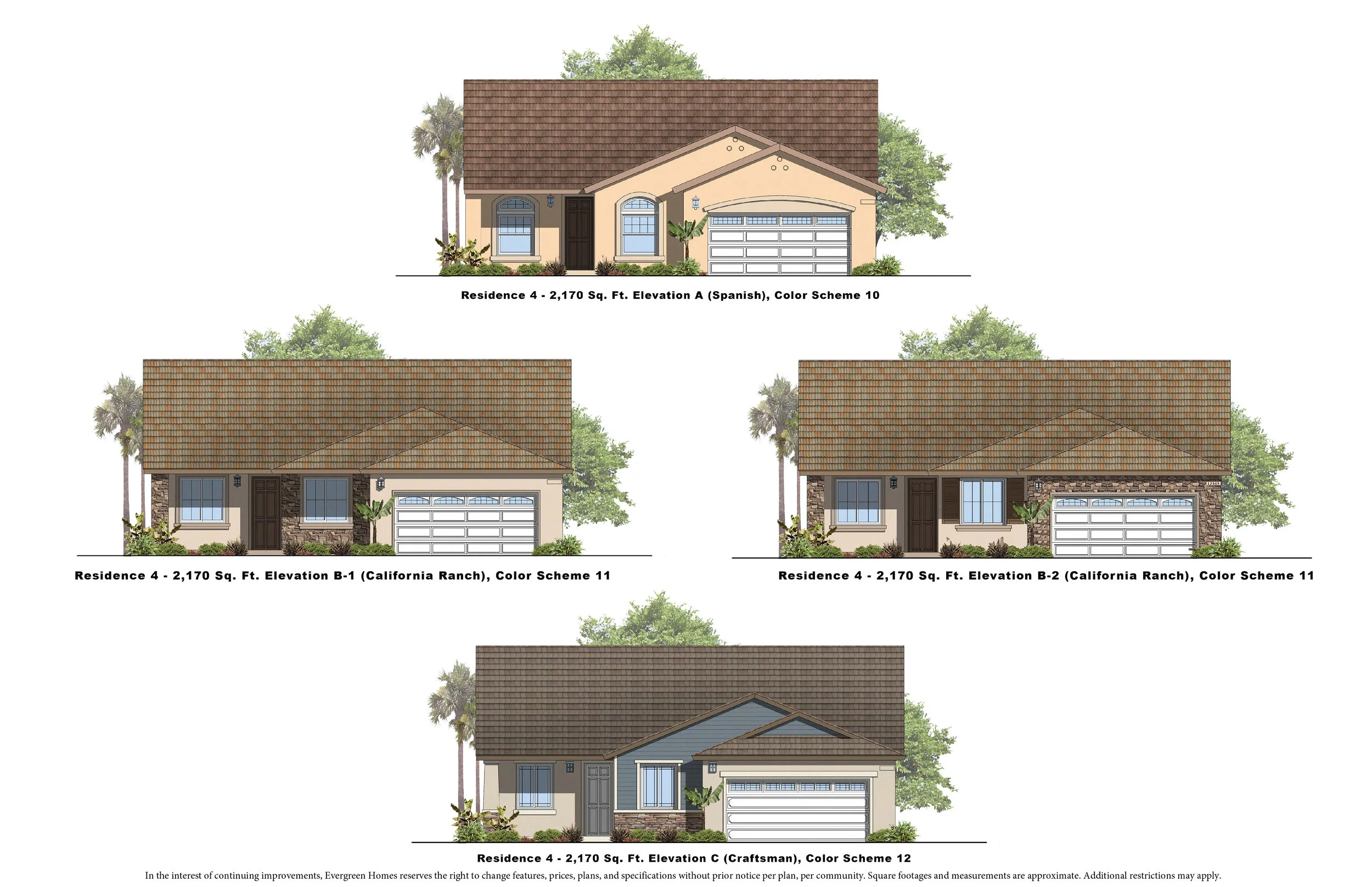 Sky Haven III Elevations — Evergreen Homes