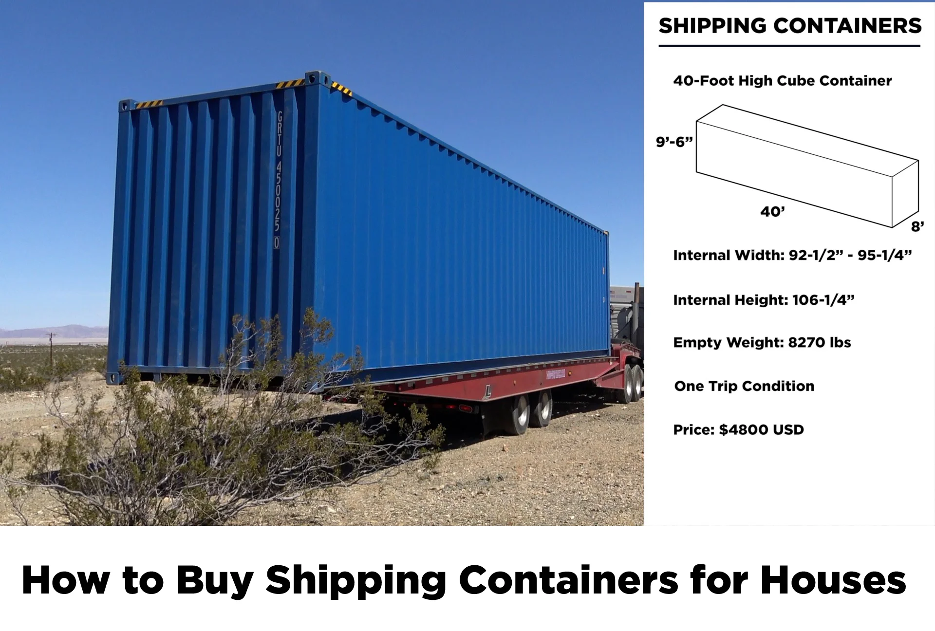 I bought two 40-foot High Cube Containers and one 20-foot high cube container from Container Discounts