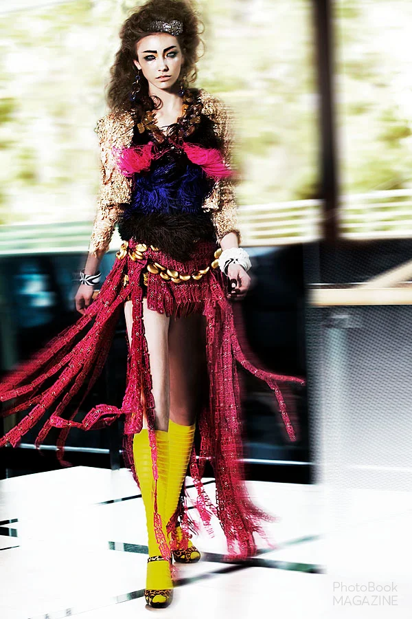 Headbands – D. Caruso, Earrings – Circa Sixty Three , Bolero and Necklace – Silvia Tcherassi , Vest – Boudoir D’Huitres , Skirt – Custo Barcelona , Bangle – WAM Bands by Whitney Marbach , Bangles – Circa Sixty Three , Socks – Look From London , Shoes – Calvin Klein