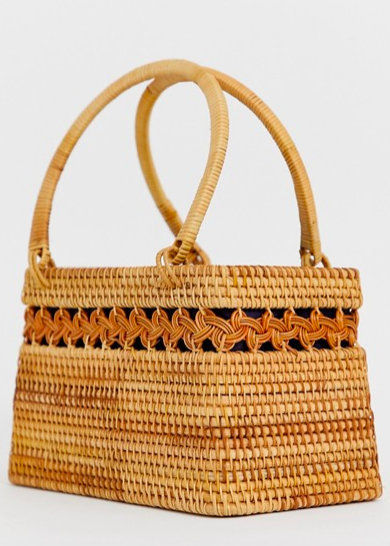 ASOS DESIGN Rattan Structured Basket Bag https://fave.co/2Wzl8SY