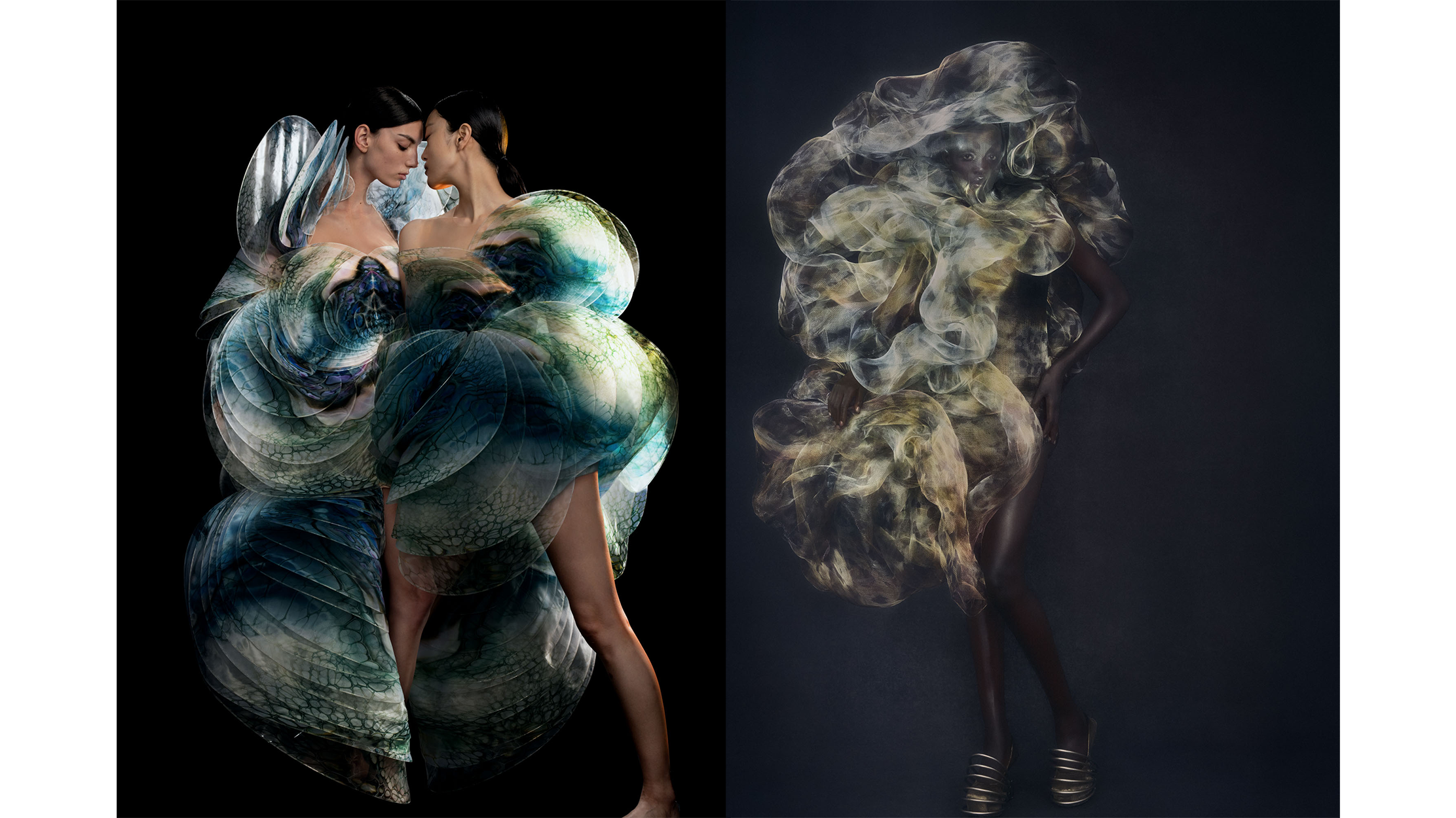 Artistic images of Van Herpen designs.