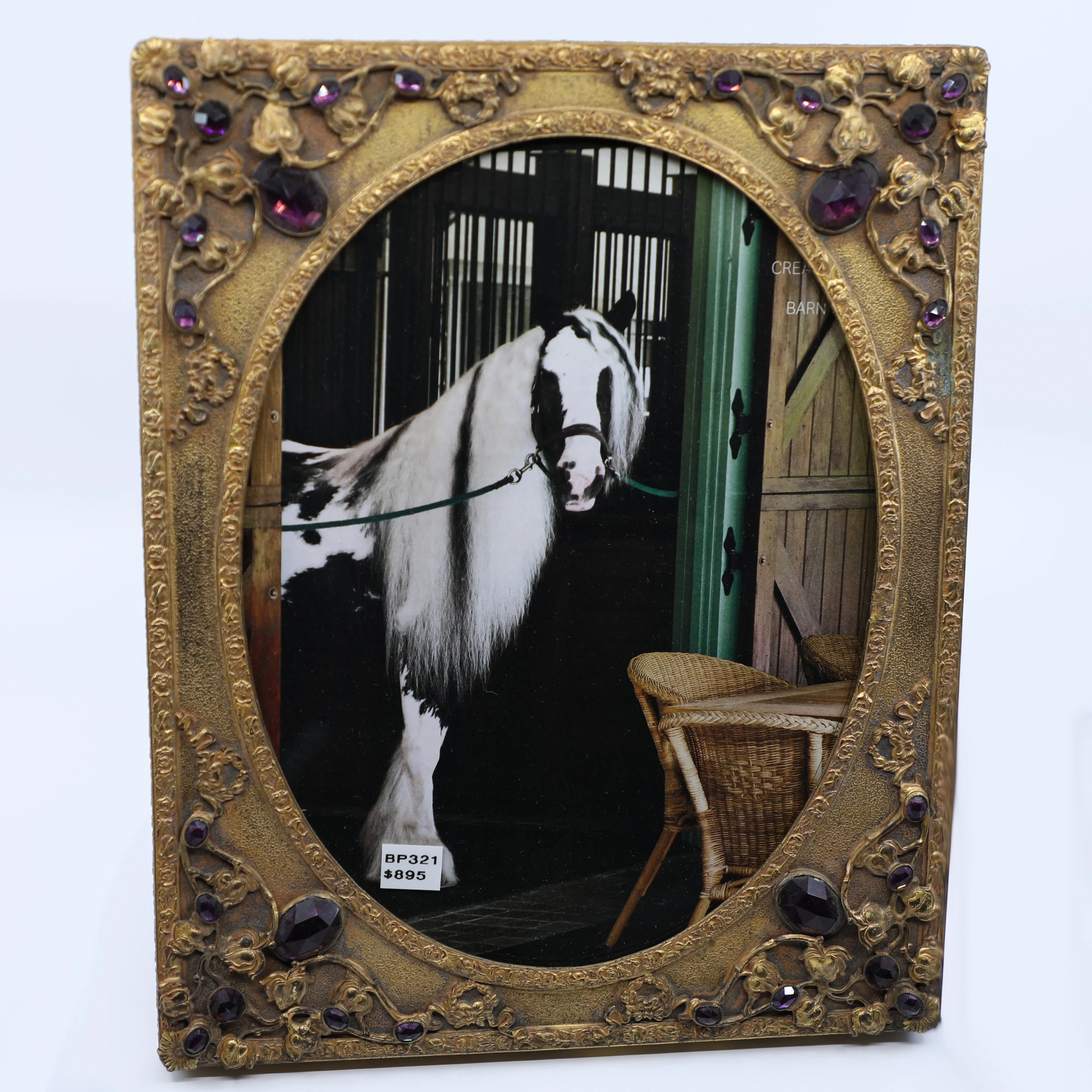 Brass Frame with Purple Stones