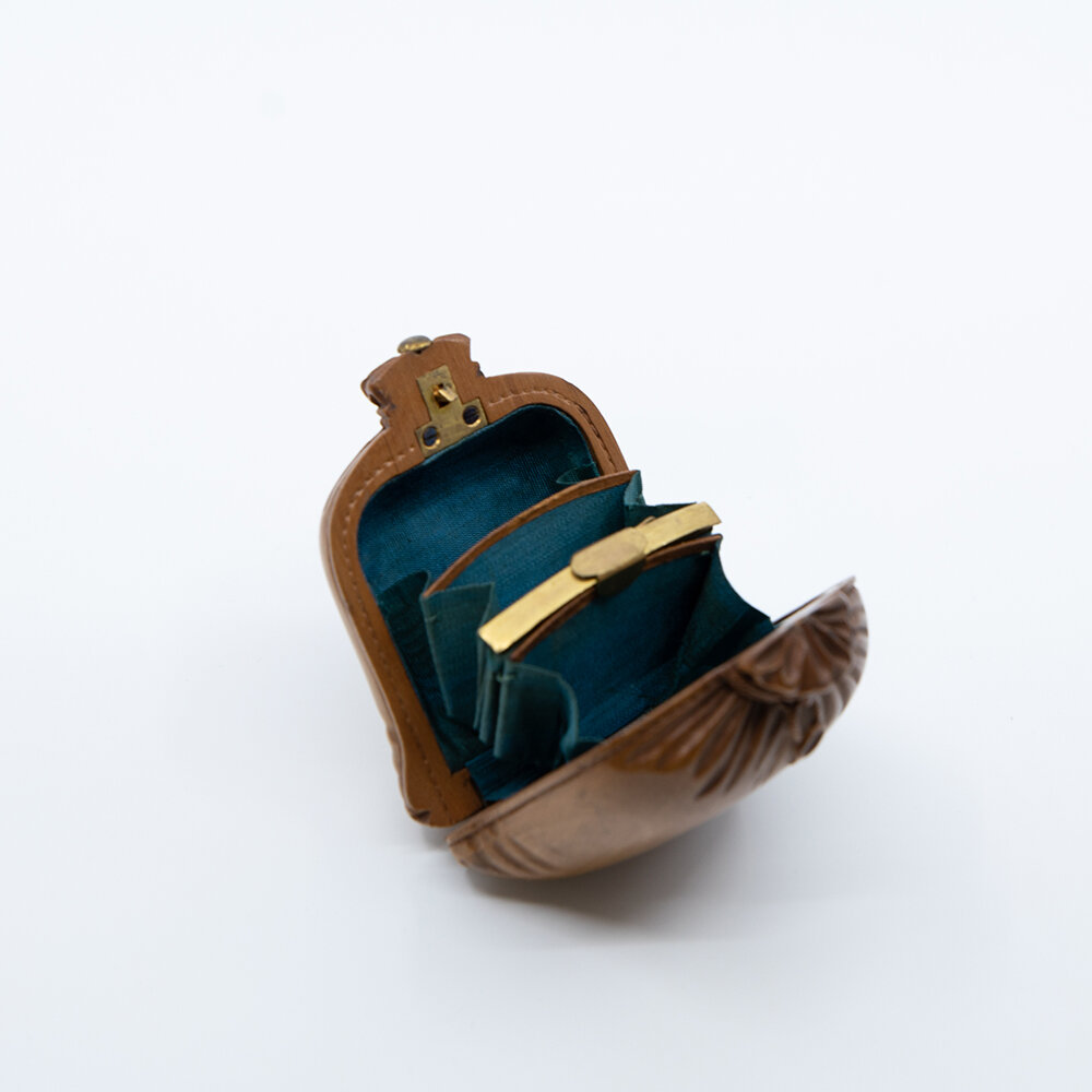 Small Wood Satchel Purse