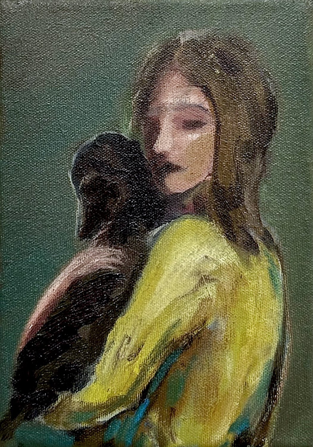 Woman Holding Dog, 2023