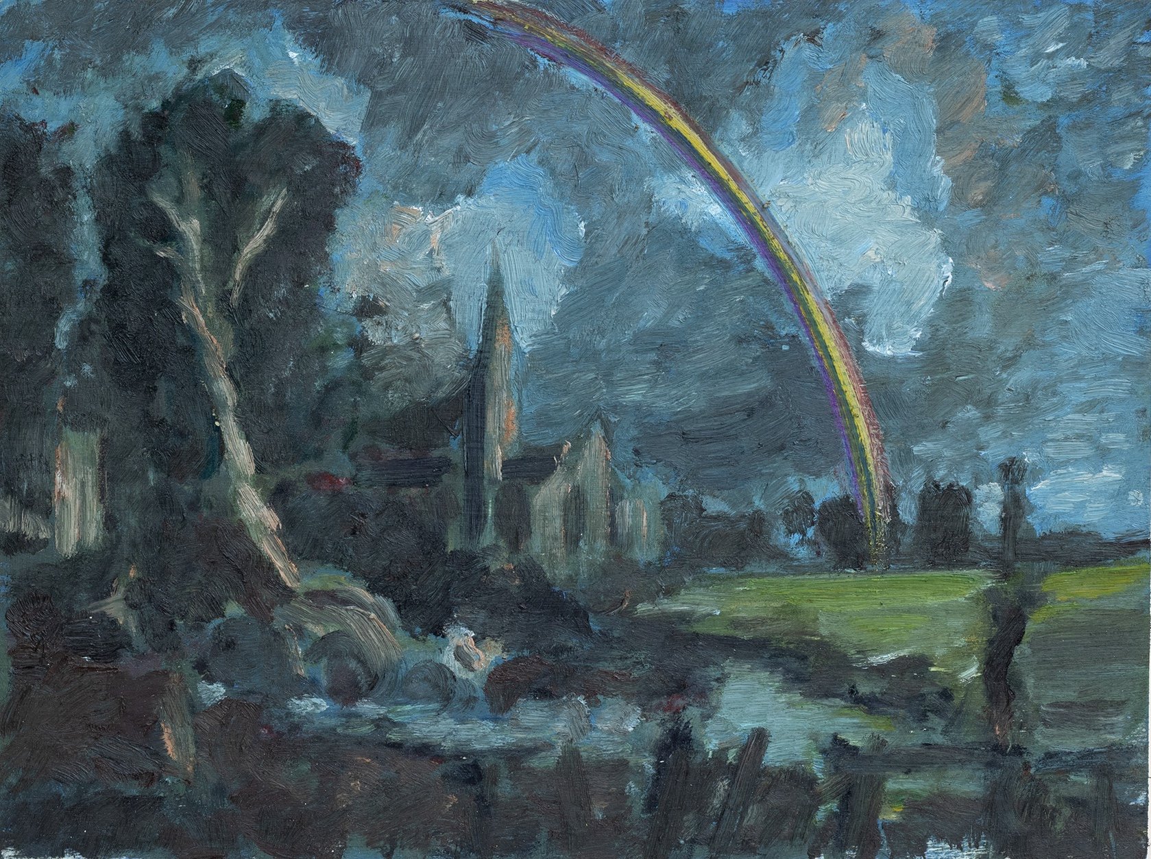 Salisbury Cathedral from the Meadows II (after Constable), 2020