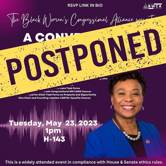 BWCA&rsquo;s Conversation with Rep. Barbara Lee is postponed until further notice. To stay up-to-date on this &amp; future events, please join our email list by filling out the membership form in our bio. We hope to see you soon!
