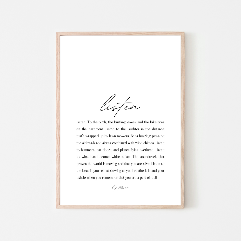 listen printable wall art instant download quotes by l peterson words by l peterson
