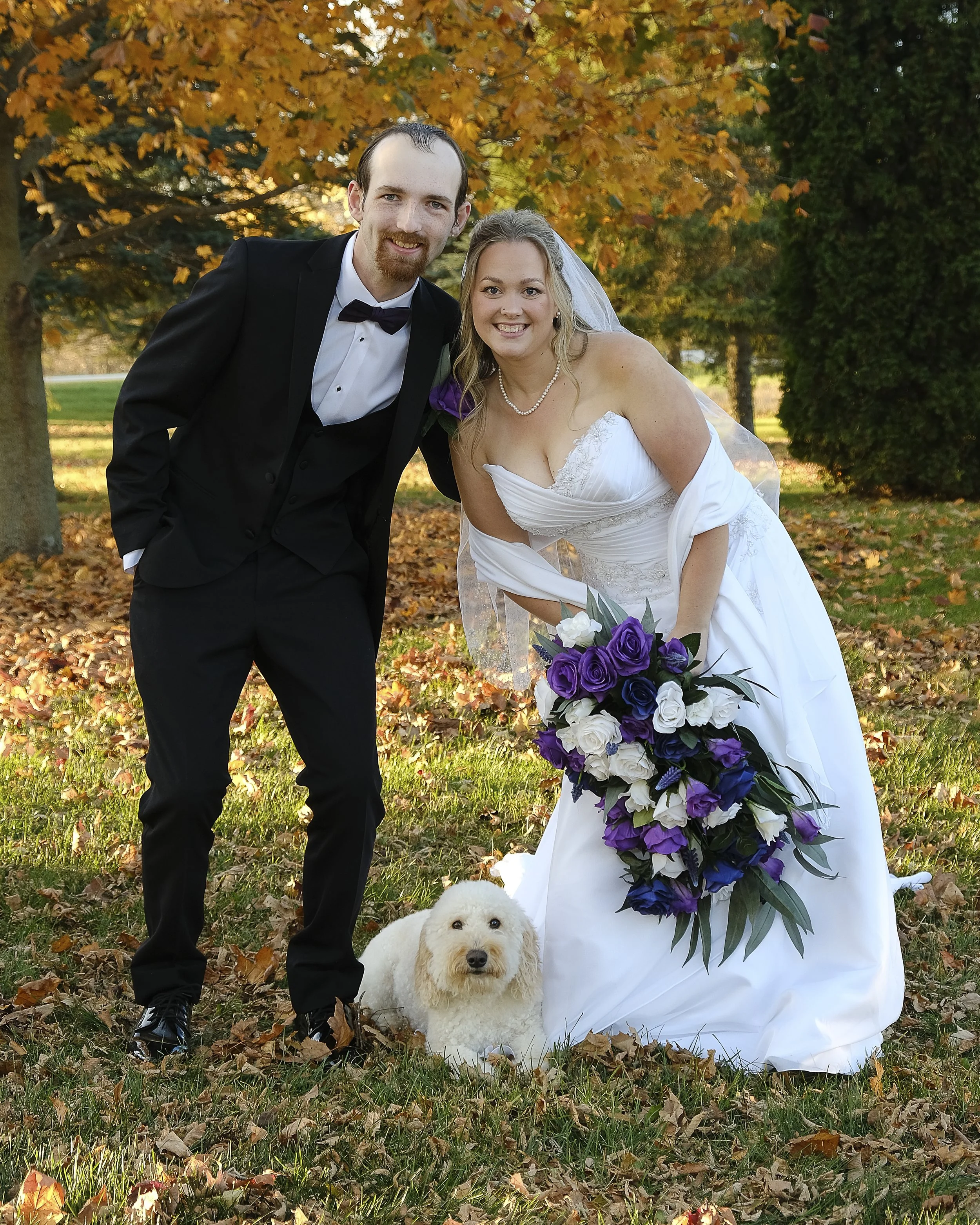Bride and groom  Fall wedding ,Wasaga beach