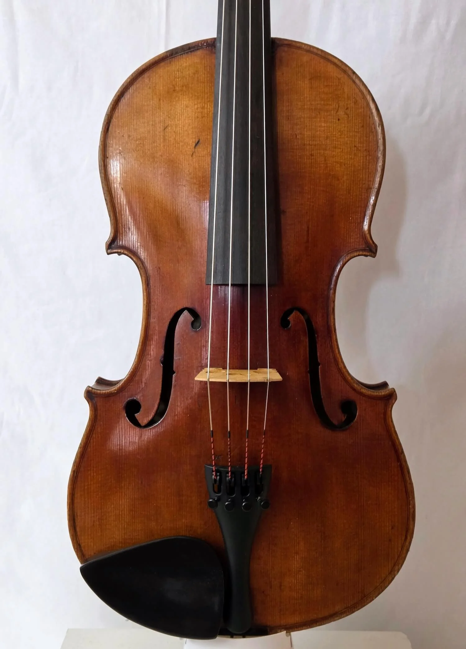 Front view of the Czech "Gamnitzer" viola made in the early 20th century.
