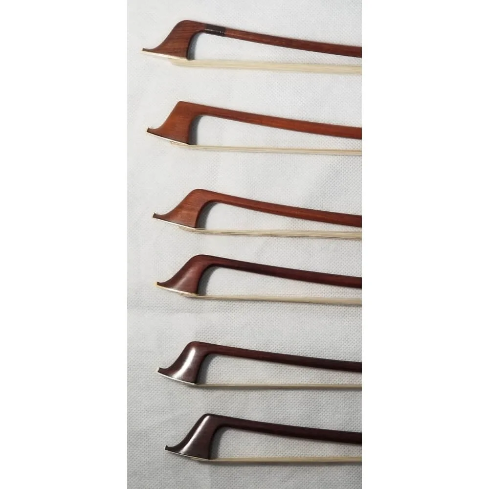 An assortment of cello bows that are for sale at Wiessmeyer Violin in Boston.