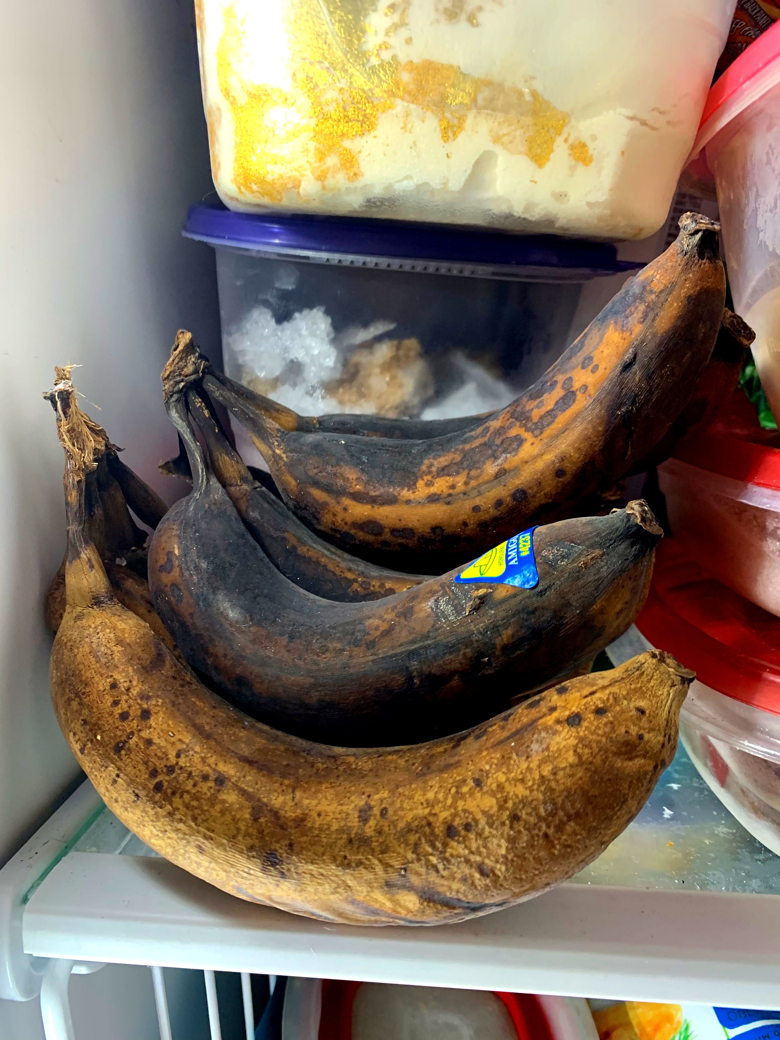 Freeze your bananas with the peel on to prevent food waste.