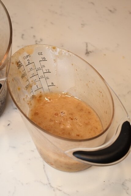 Use 3/4 cup for the brownie batter,