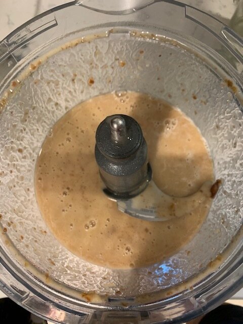 Make a date syrup by blending dates and warm water.