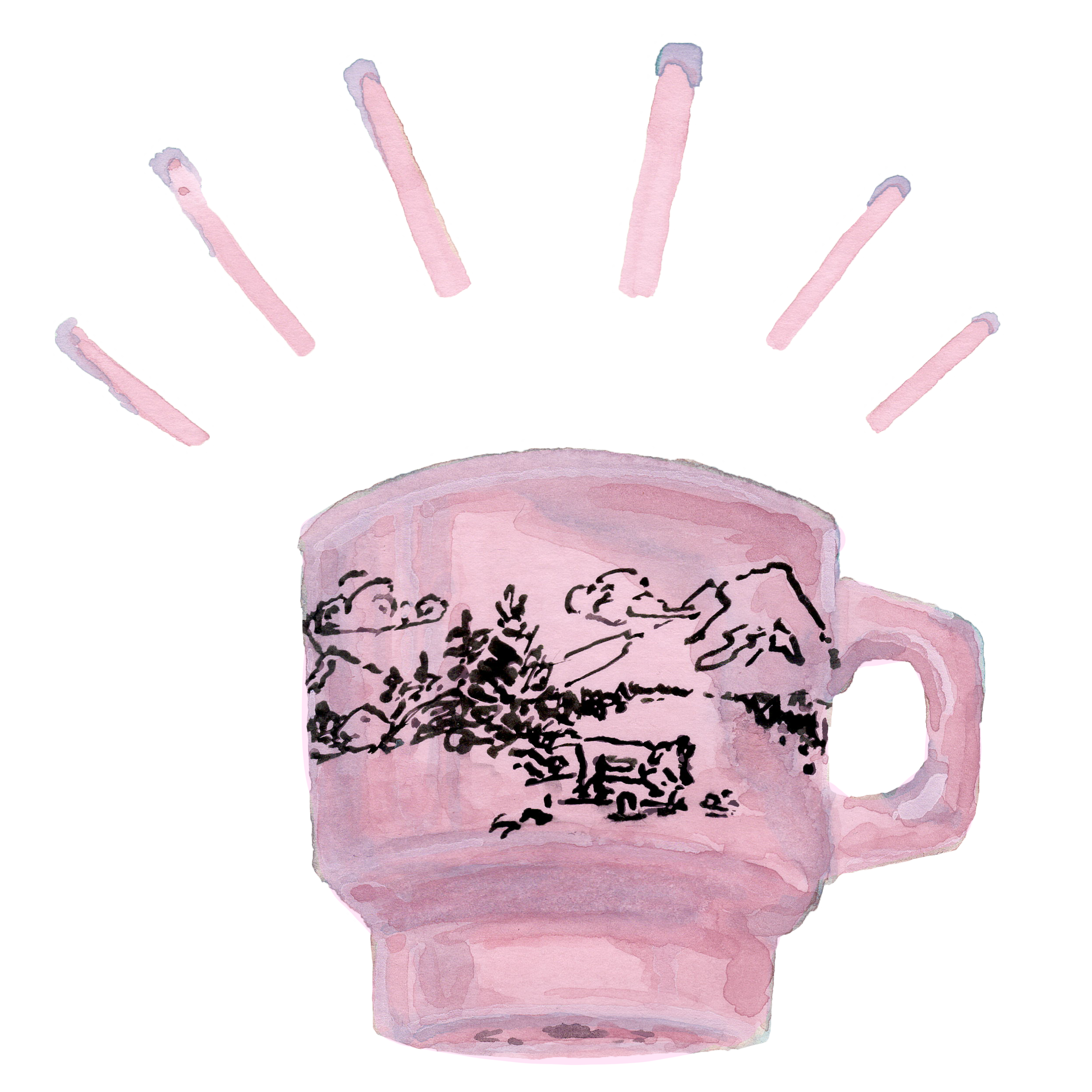 NEW 2026 Milk Glass Diner Mug in PINK