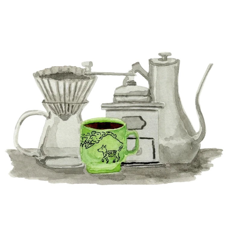 COMING SOON | MILK GLASS DINER MUG in GREEN | new art: tonx racing an evening storm