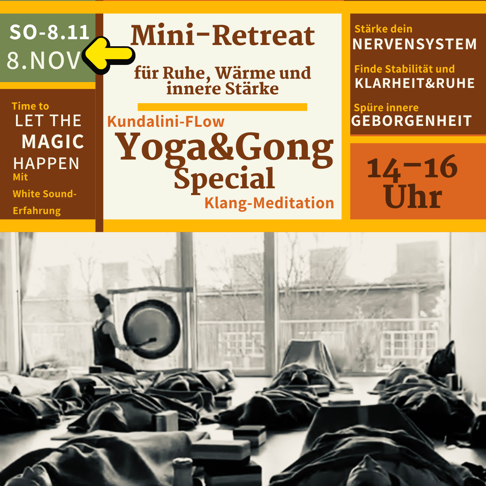 Yoga &amp; Gong Special Mini-Retreat für Ruhe, Wärme und innere Stärke – mit Ulrike 