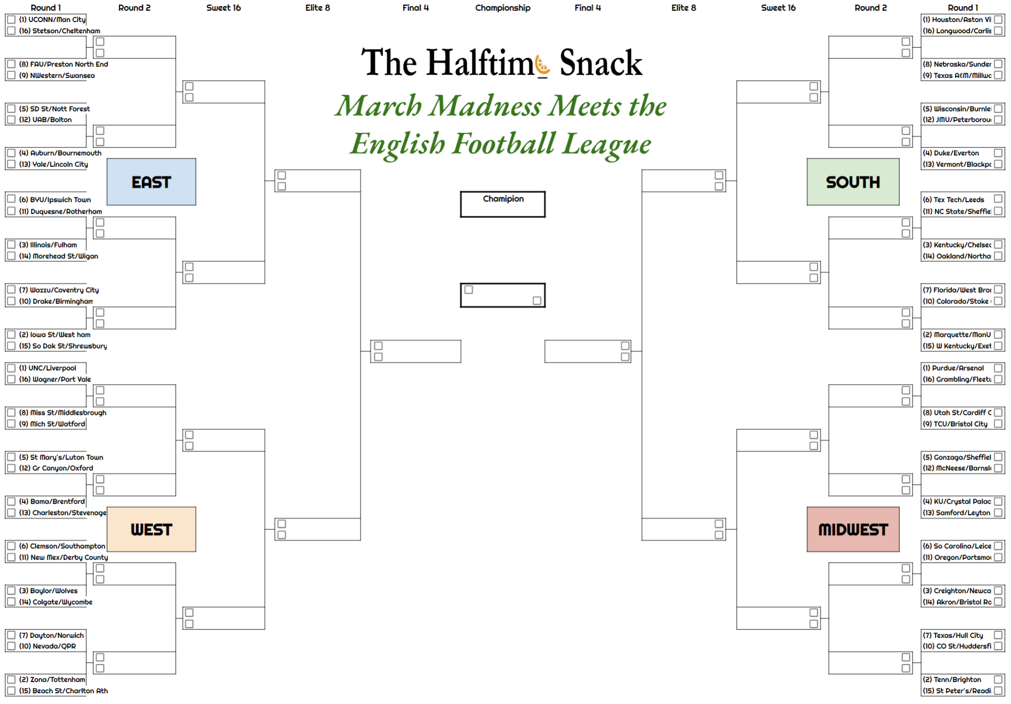 The English Football League Meets March Madness