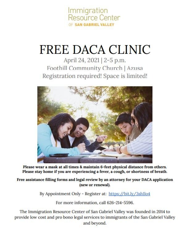 DACA Clinic on Saturday April 24th