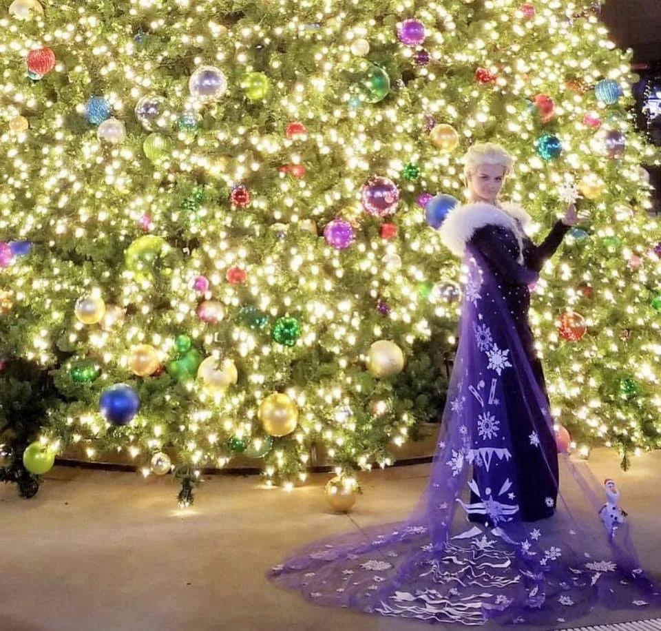 Elsa in her holiday dress