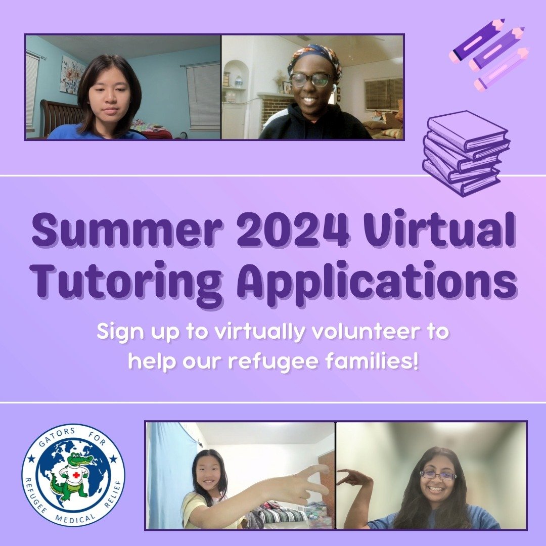 We are double-posting today to excitedly announce that Summer 2024 virtual tutoring applications are open! 💜

Virtual tutoring is one of GRMR's major service projects, and we will be continuing it through the summer! We tutor over 100 refugee studen