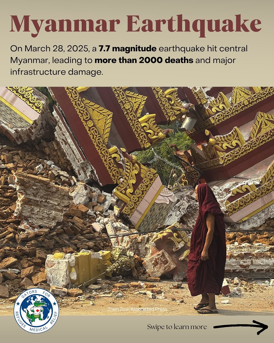 GRMR urges you to be aware of current humanitarian crises and refugee related events.

On March 28, 2025, Myanmar suffered an earthquake resulting in a catastrophic crisis for the civilian populations. Right now, thousands are in need of food, water,