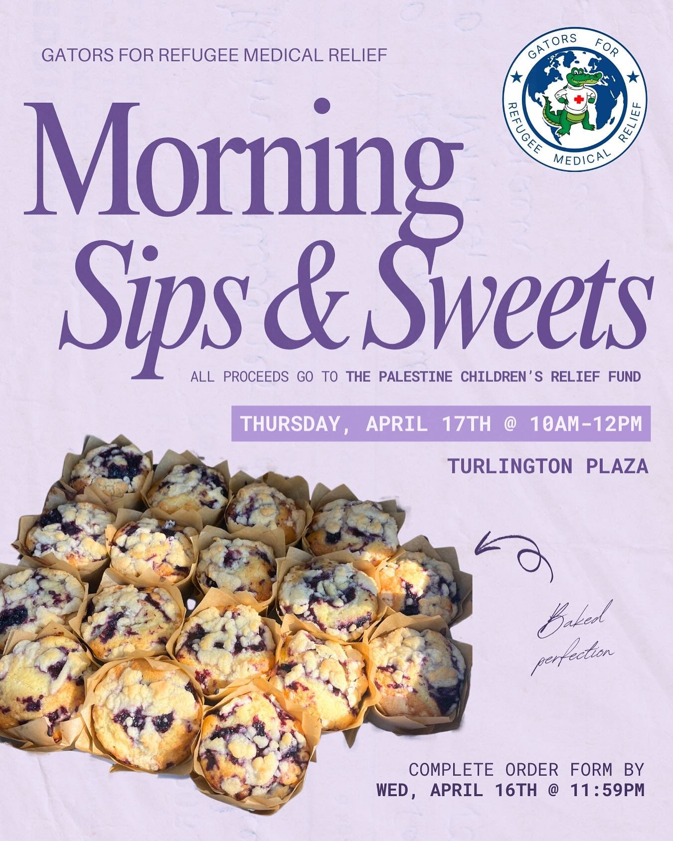 Are mornings feeling like a drag? Do you need a pick-me-up to get through the day? Did you all of a sudden forget (or are going to forget) to eat breakfast? Join GRMR for our next MORNING SIPS AND SWEETS FUNDRAISER!! ☕️🍪

Come out to Turlington Plaz