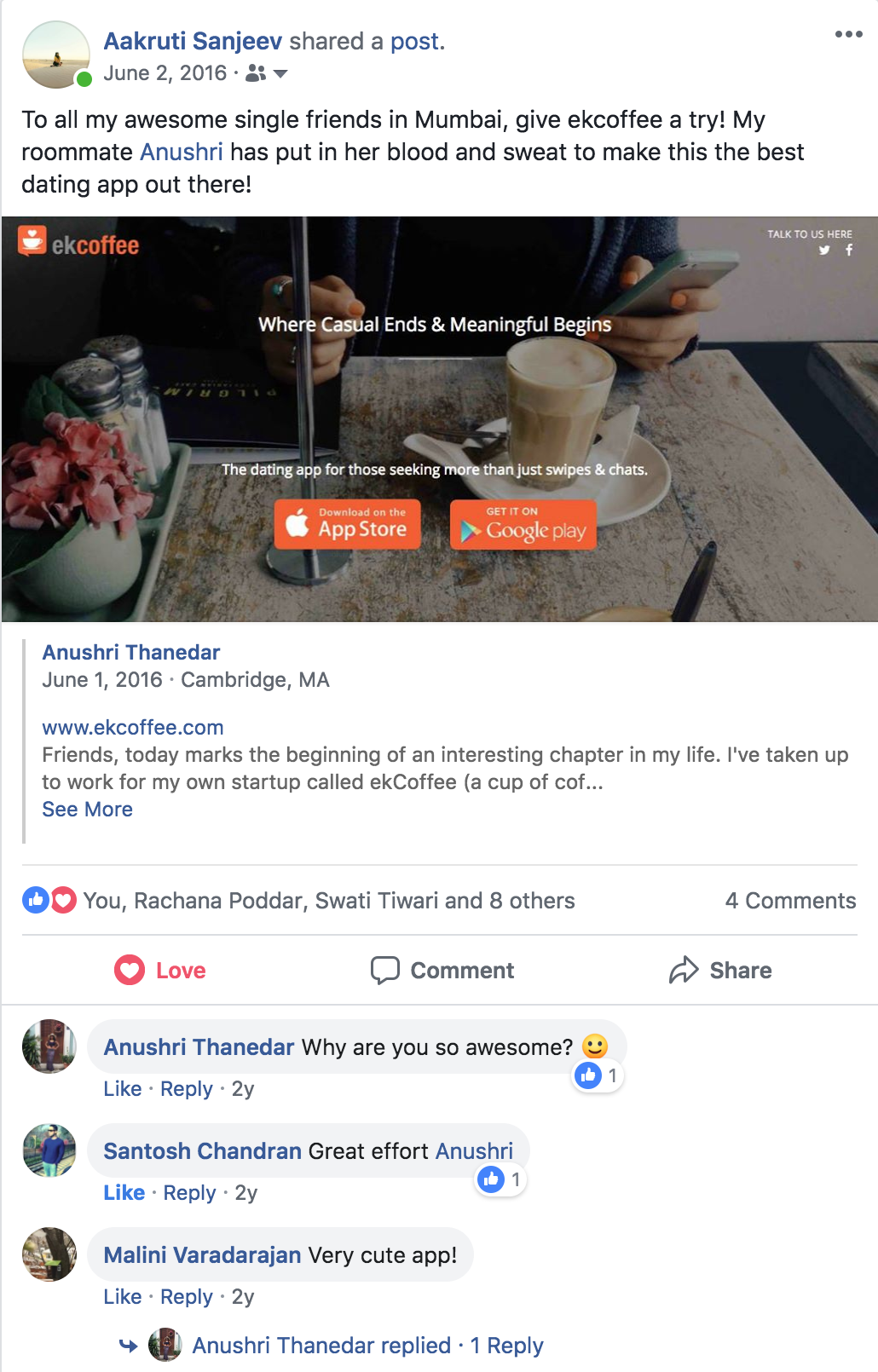 Friends helping with the soft launch