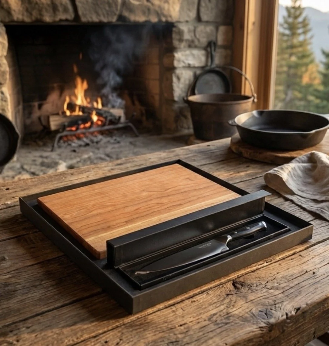 Butcher Block & Chef Knife Gift Set