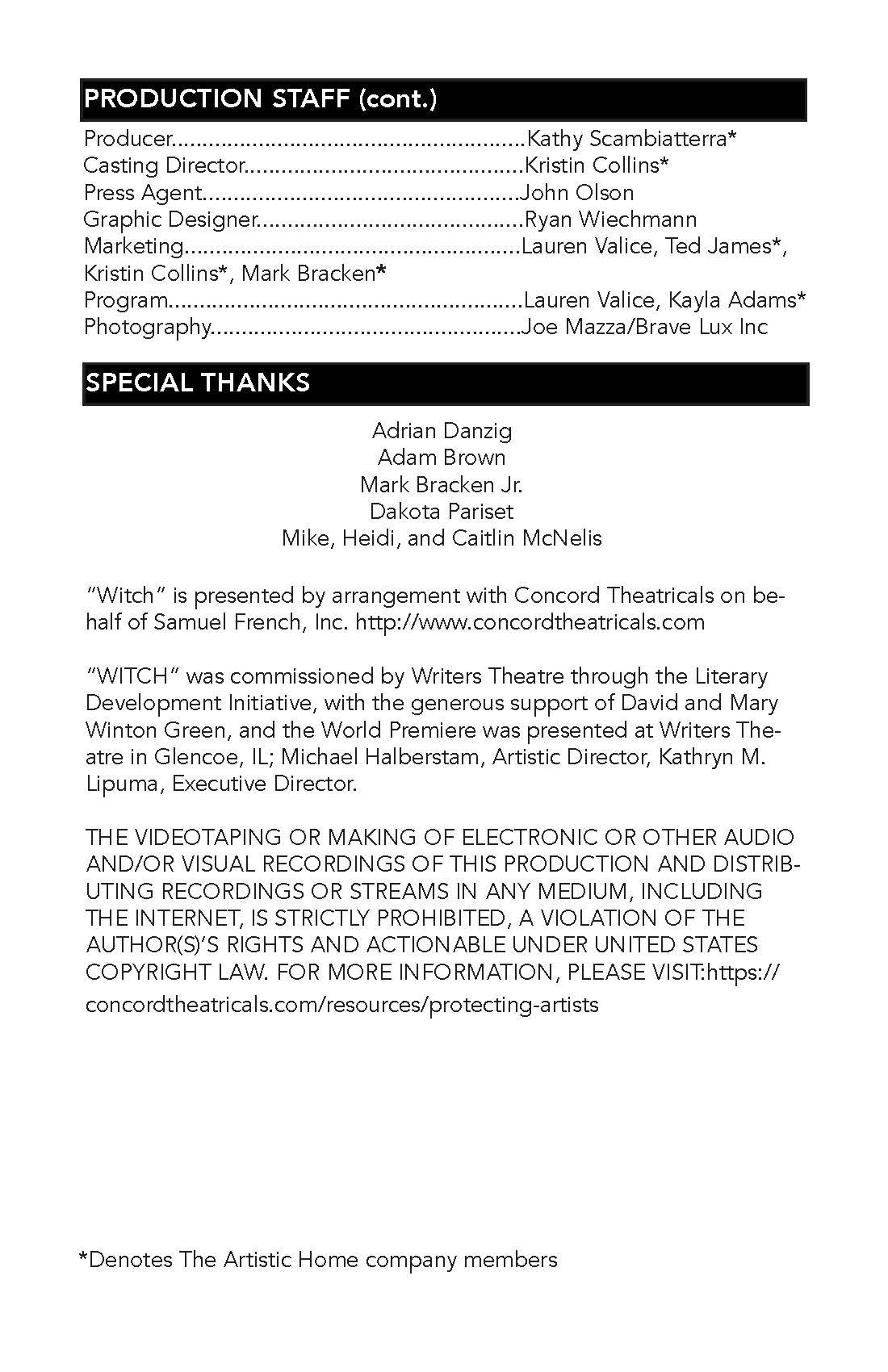 Witch Program — The Artistic Home