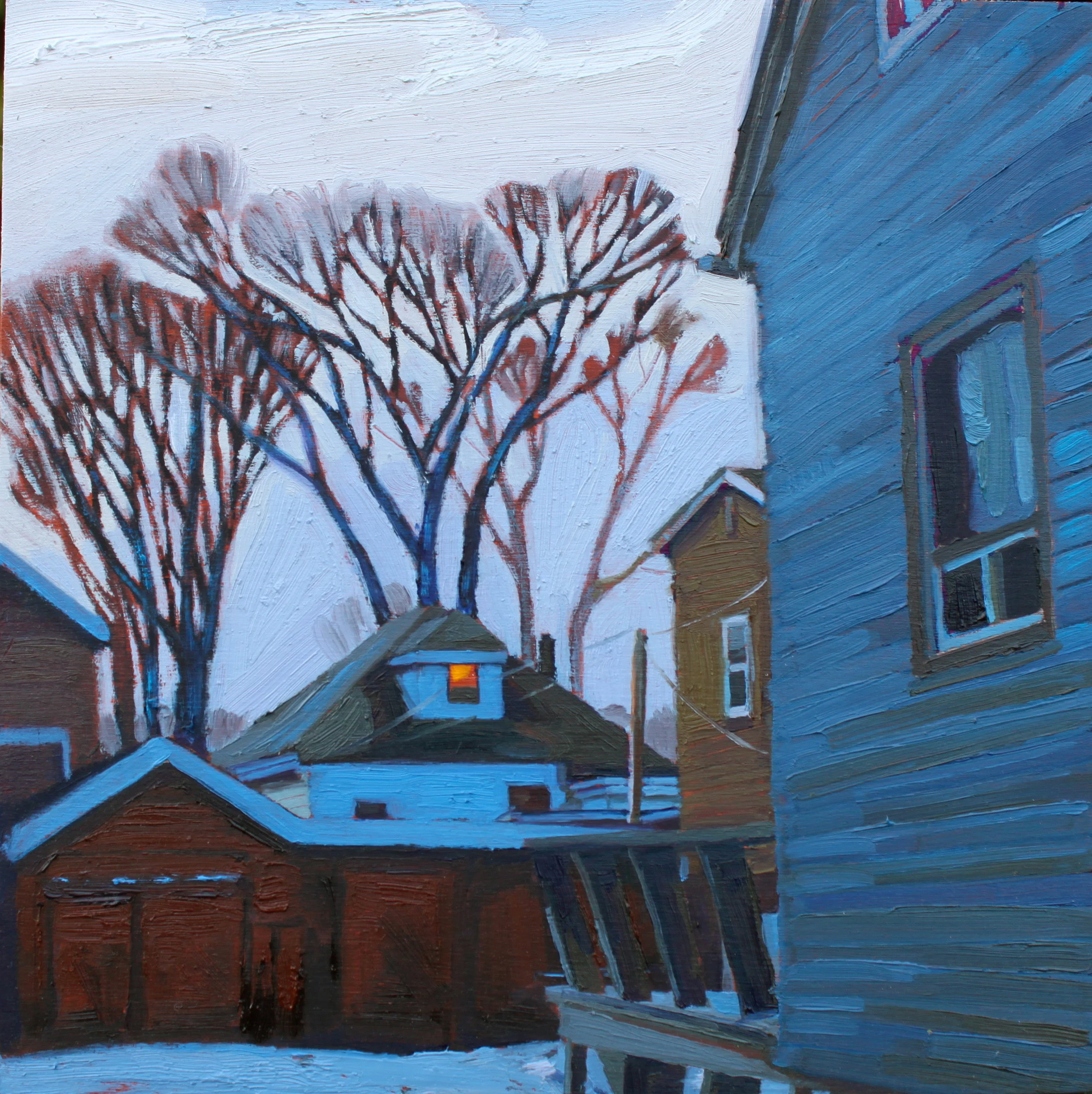    Glow (Beech Street) ,  oil on panel, 10" x 10"     