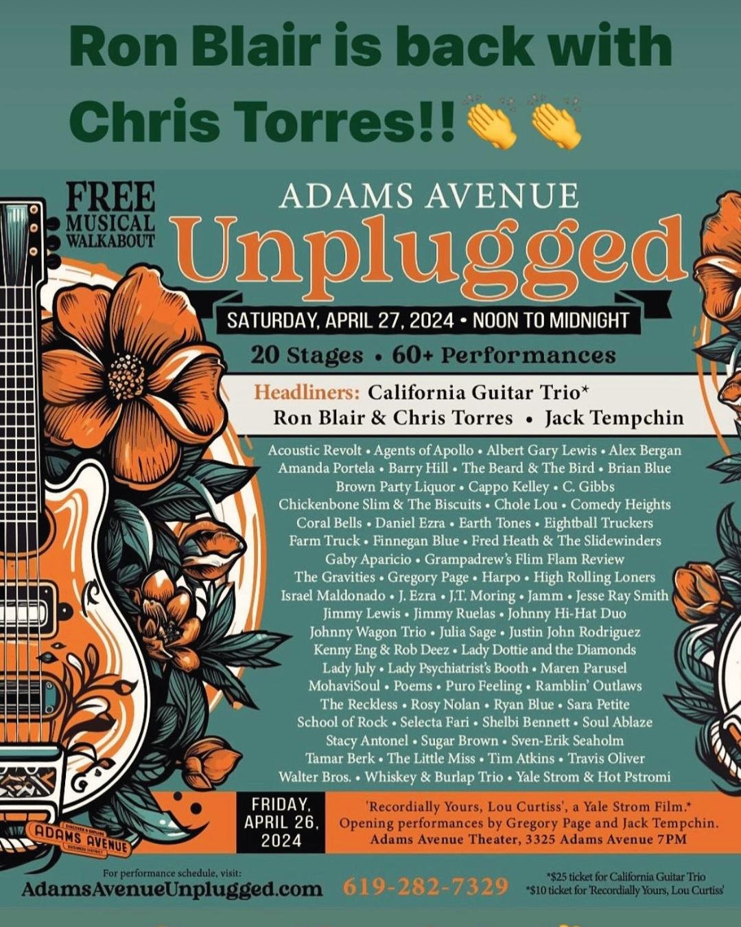 Ron Blair and Chris Torres Adams Avenue Unplugged