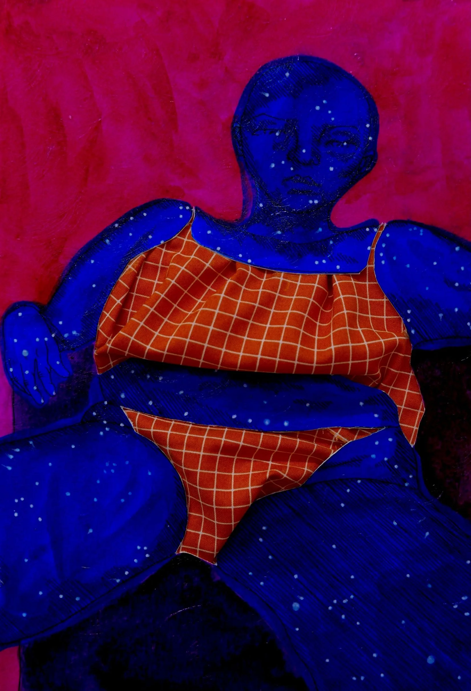 Fatness as Hidden, Ink and Fabric Collage, 11x7inch, 2021.jpeg