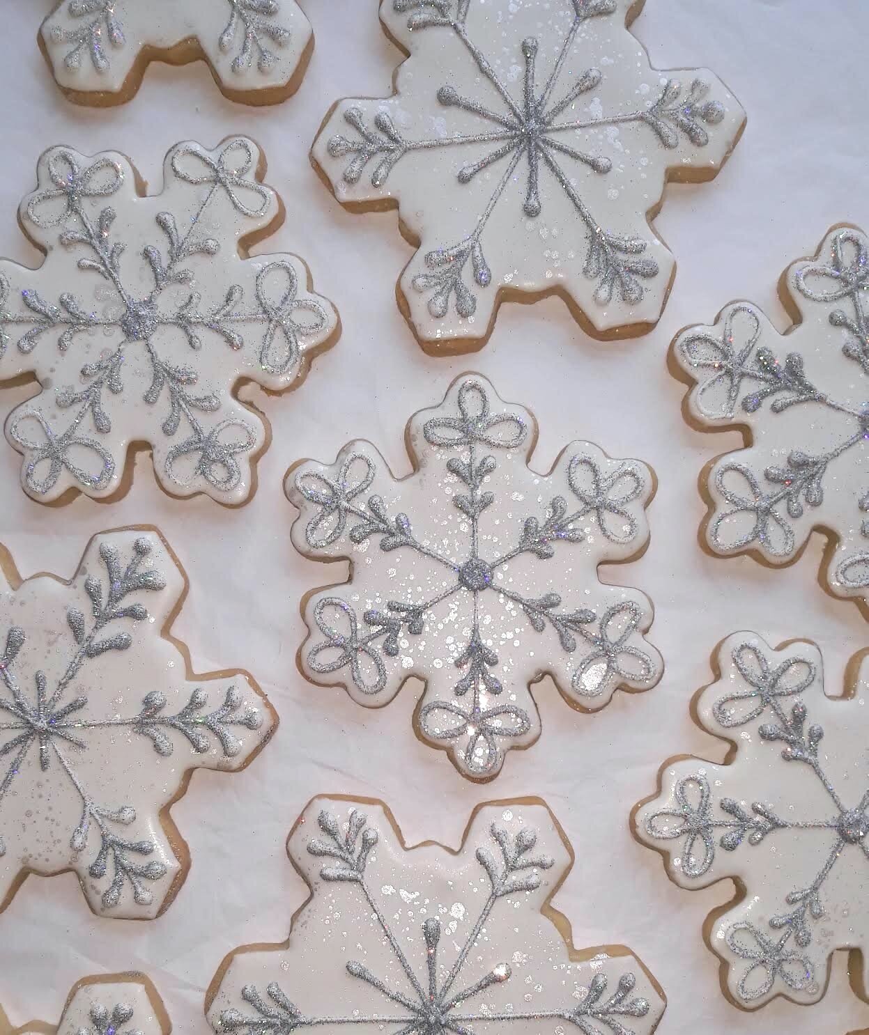 Silver White Snowflakes