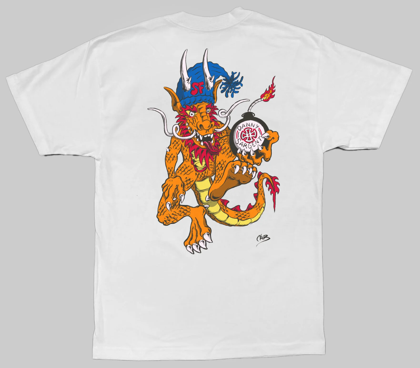 CAB DRAGON tee-white_back-GRAY.jpg