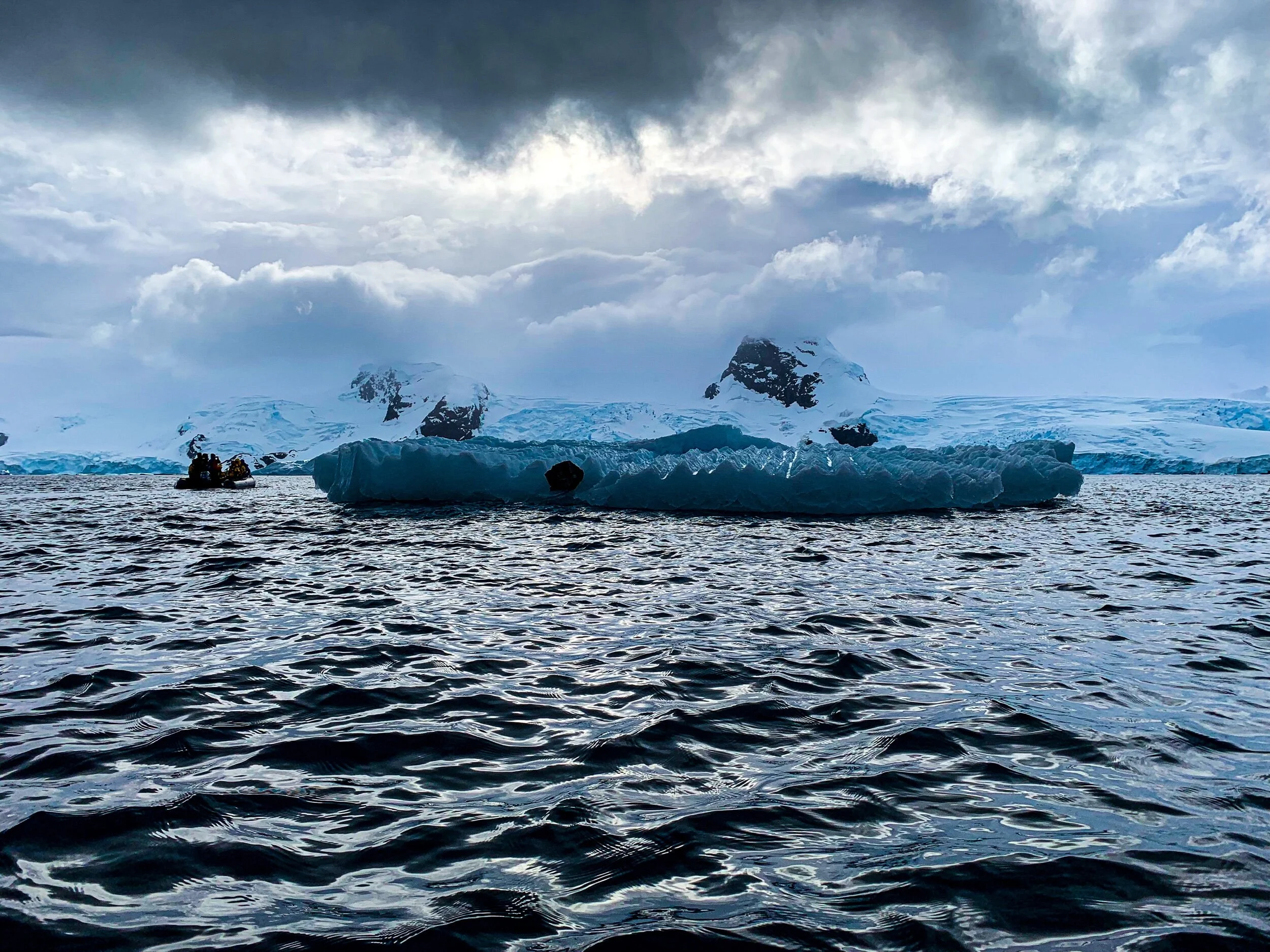 Icebergs abound off the shores of Antarctica, March 2019