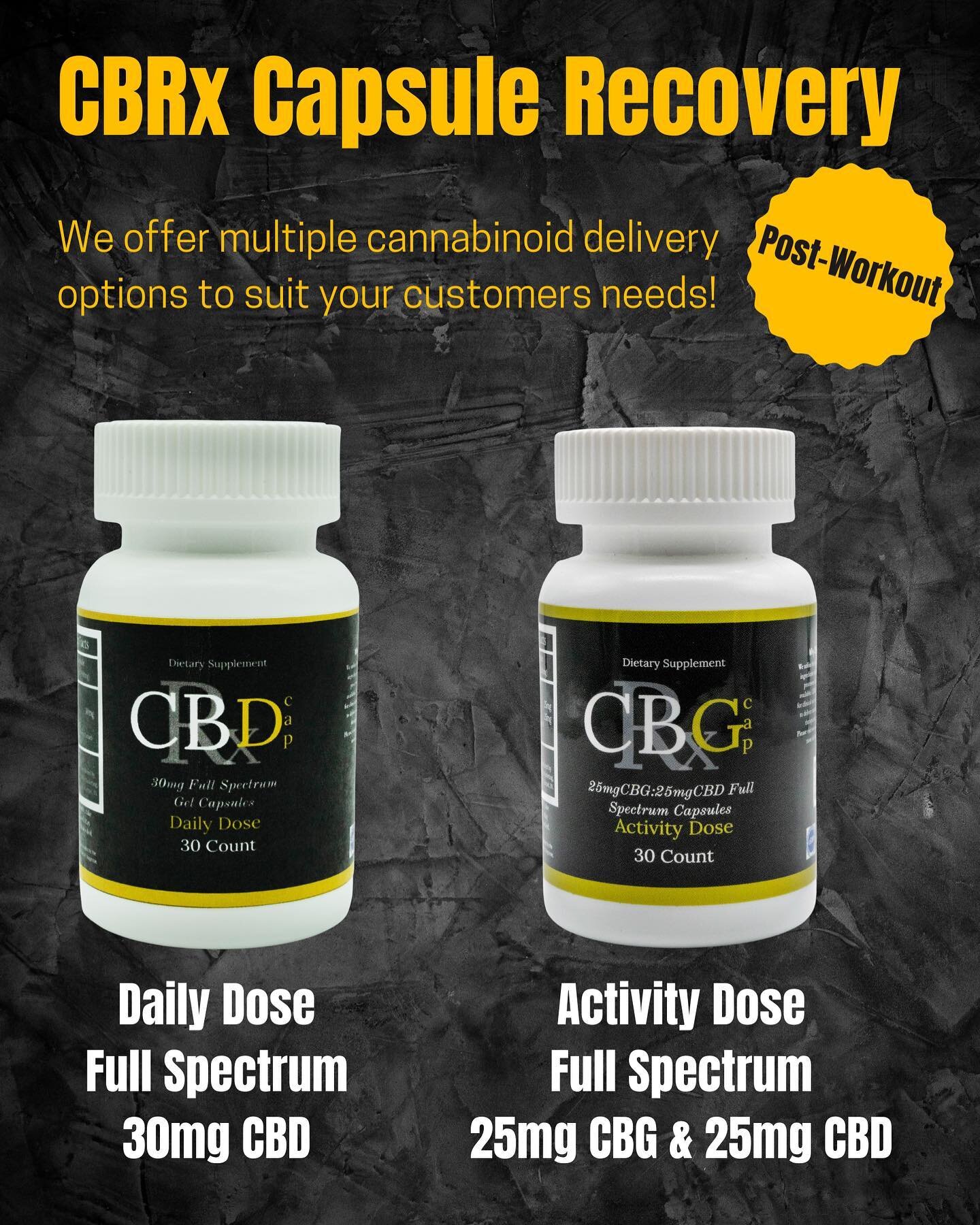 ATTENTION‼️ Are you ready to get back into the gym FASTER &amp; STRONGER after workouts⁉️ Look no further than our capsule post-workout recovery 🏋️

🔺 Daily Dose 🔺
Full Spectrum 30mg CBD (per capsule) - ALL the benefits of CBD in a tasteless capsu