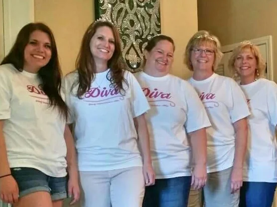 Divas: Kate, Shawn, JJ, Johnia and myself in Branson on a much needed Diva weekend. We got a little attention shopping, which we didn’t mind at all.