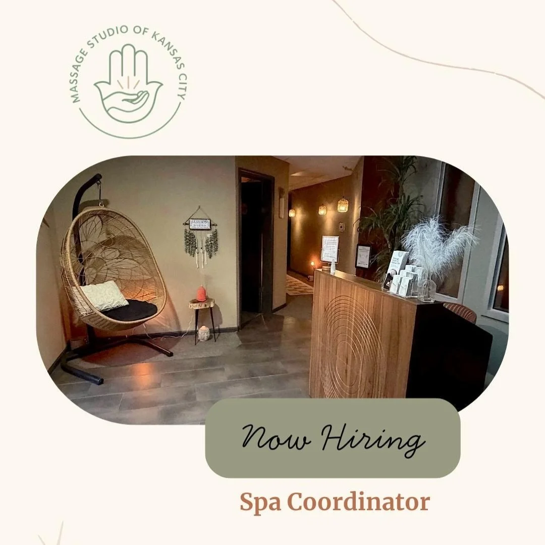 Massage Studio of Kansas City is hiring Spa Coordinators to join our team. We&rsquo;re looking for dependable individuals who enjoy creating a welcoming atmosphere for clients, have strong attention to detail, stay organized, and take pride in mainta