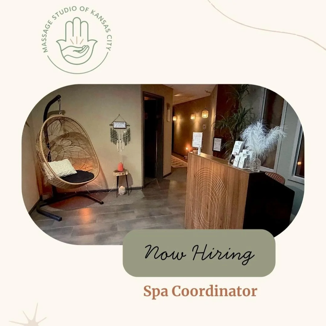 Massage Studio of Kansas City is hiring Spa Coordinators to join our team. We&rsquo;re looking for dependable individuals who enjoy creating a welcoming atmosphere for clients, have strong attention to detail, stay organized, and take pride in mainta
