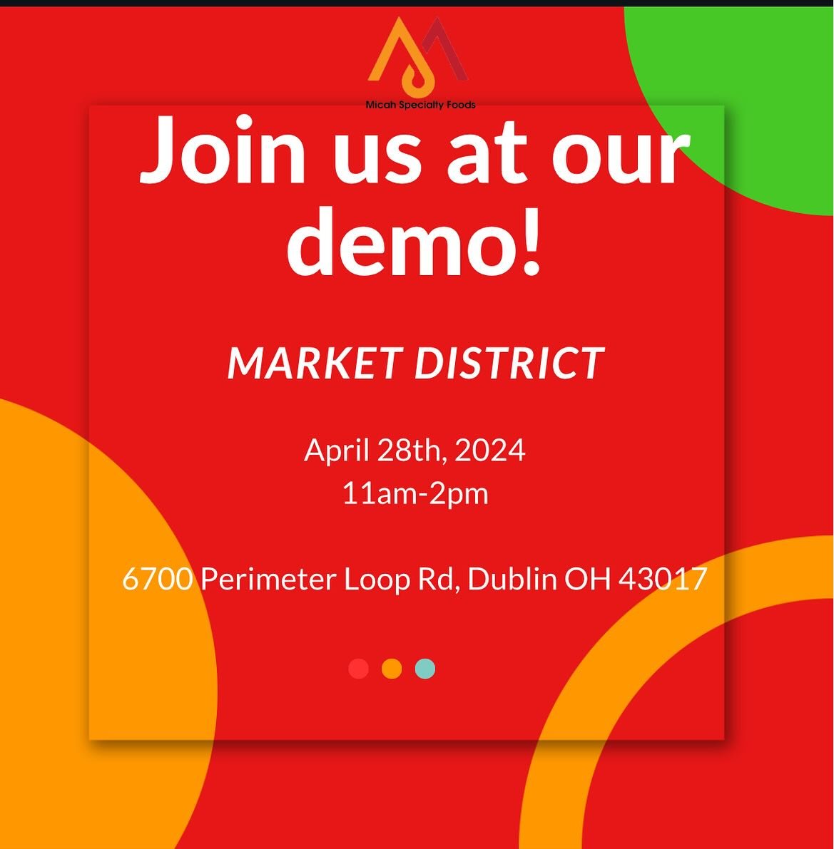 Columbus we are here! Stop by our demo in @marketdistrict  to try the &ldquo;secret sauce&rdquo;.

We&rsquo;ll be passing our sample of Ghana Supreme Sauce tomorrow from 11am-2pm. 

Stop by to shop with us for only $5.99.

Ghana Supreme Sauce is avai