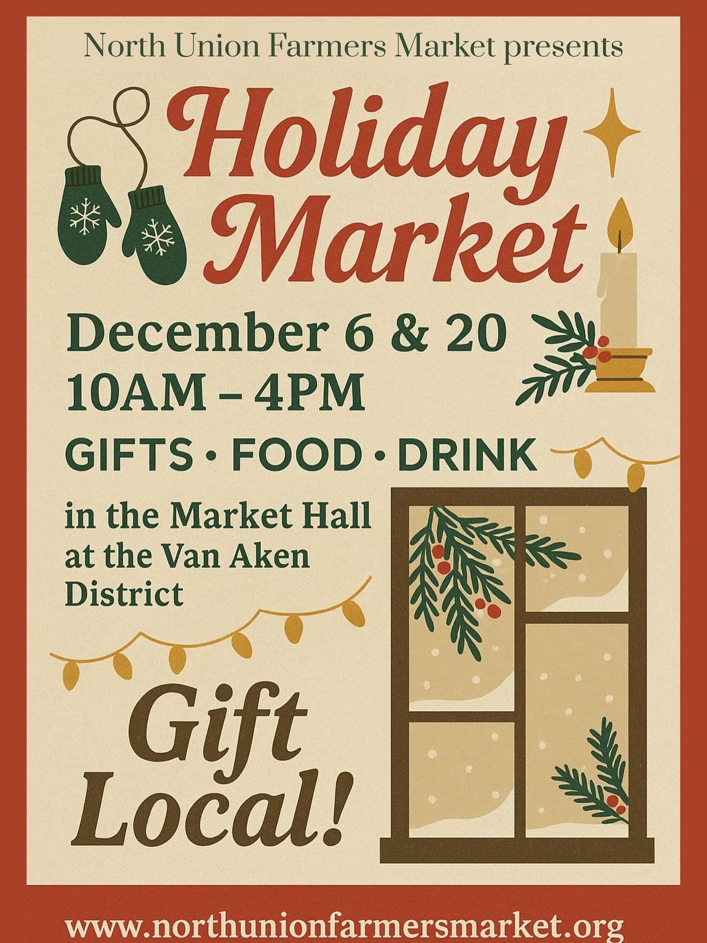 🎄✨ It&rsquo;s almost time for the Holiday Market at @northunionfarmersmarket &mdash; and we can&rsquo;t wait to celebrate the season with you! ✨🎄

Looking for the perfect gifts this Christmas? 🎁
Come support our small business and pick up our sign