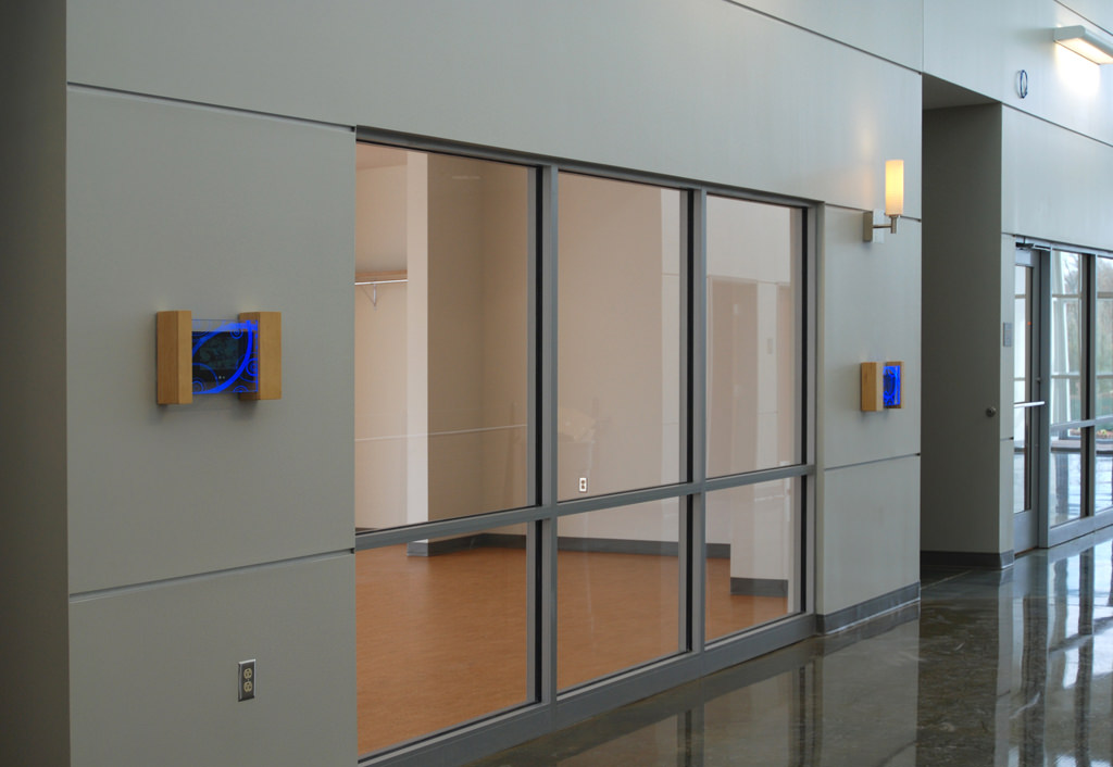  Hallway inside the SECC showing location of Video Explorers :: 2009.  Similarly to the Connection Web, the Video Explorers installation was designed to function both as a complete artwork and as an exhibition venue for videos made by members of the 