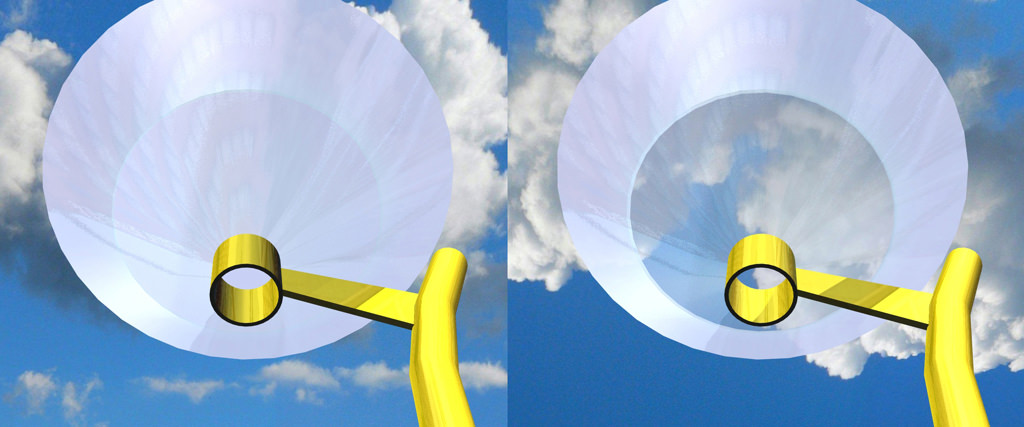  Sky Funnel, downtown Kansas City, MO :: 2006.  This CAD image from below the funnel shows the interactive part of this project. When a viewer walked beneath the funnel they triggered an ultrasonic distance sensor, activating a sheet of privacy glass