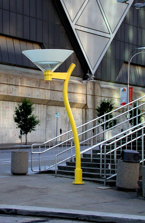  Sky Funnel, downtown Kansas City, MO :: 2006.  Sky Funnel in front of Bartle Hall. This sculpture was temporarily installed at the edge of an urban square in downtown Kansas City, and was designed to draw people’s attention to the sky, something tha