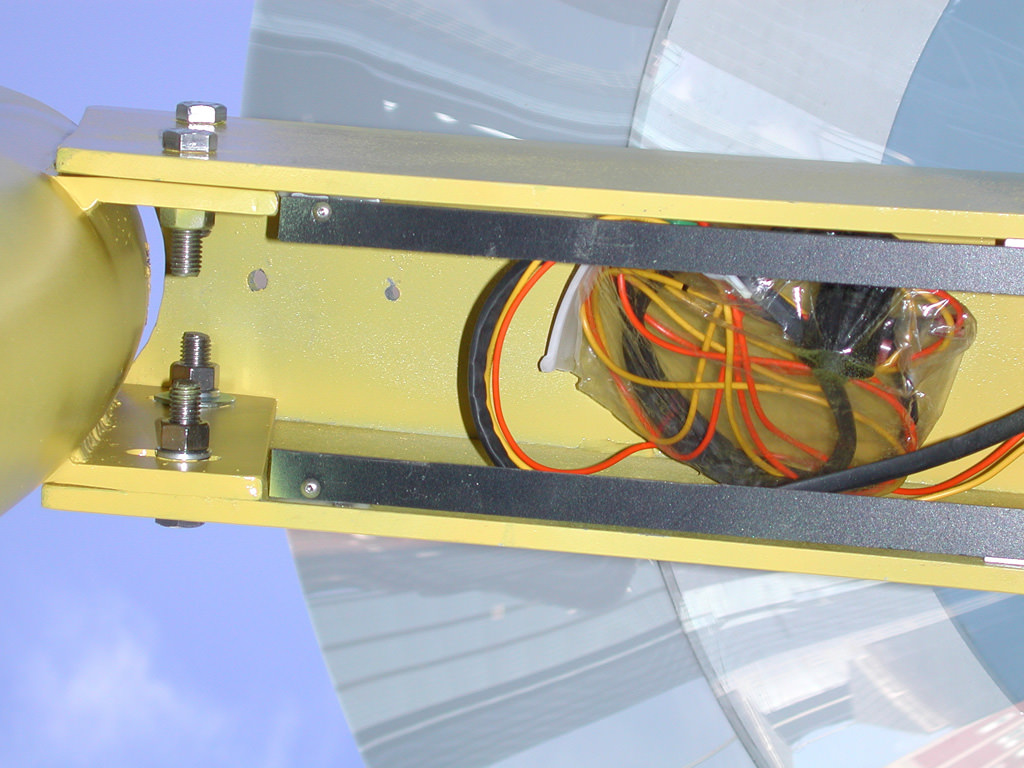  Sky Funnel, downtown Kansas City, MO :: 2006.  This view is looking up under the Sky Funnel support bracket. This is where the control box and the proximity sensor were mounted. 
