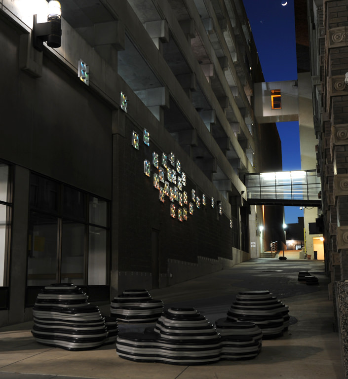  The Commons, downtown Kansas City :: 2012.  Completed alley rehabilitation, as seen from Baltimore Avenue at night. It was important to us that the space would feel equally inviting in both day and night hours, since vital urban communities do not s
