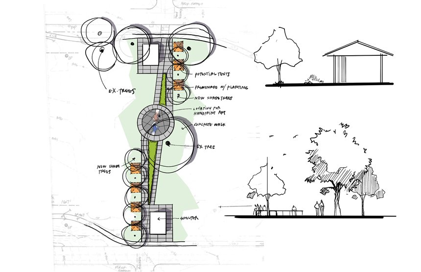 Mutual Aid, Lykins Square Park, East 8th Street and Norton Ave, Kansas City, MO :: 2024 The vision evolved over four years of design iterations, community engagement events and a series of implementation phases.