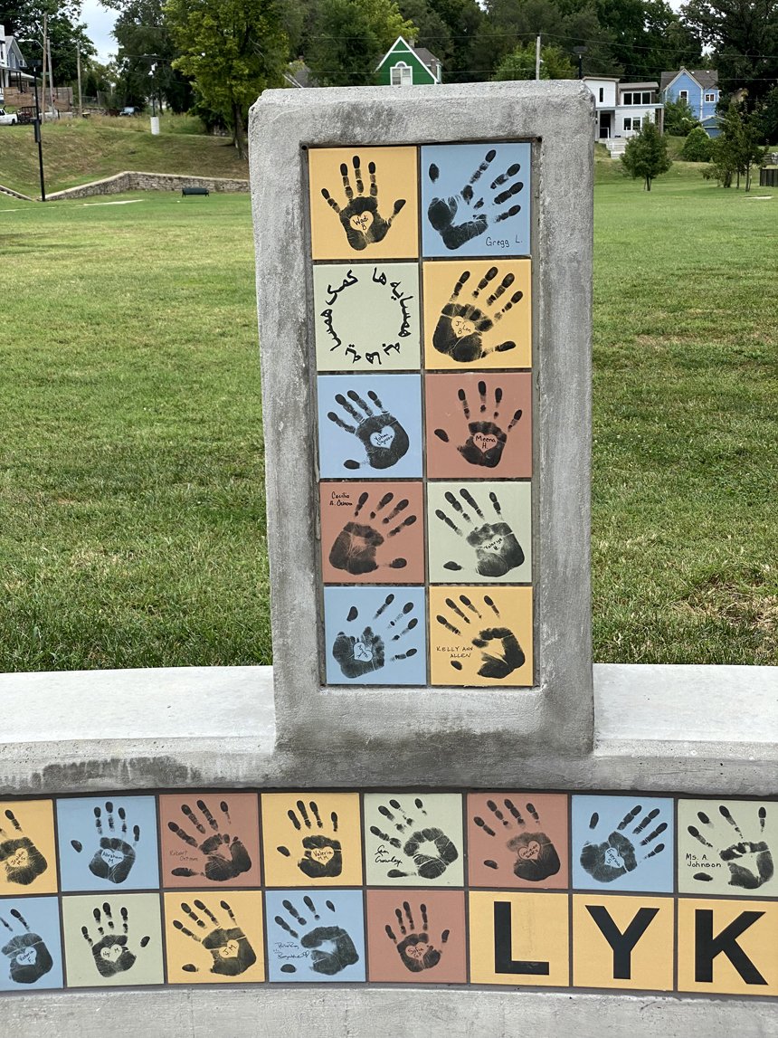 Mutual Aid, Lykins Square Park, East 8th Street and Norton Ave, Kansas City, MO :: 2024 They also wanted it to be colorful to reflect the cultural diversity of the neighborhood, and to last long enough for local kids to revisit as adults and rememb