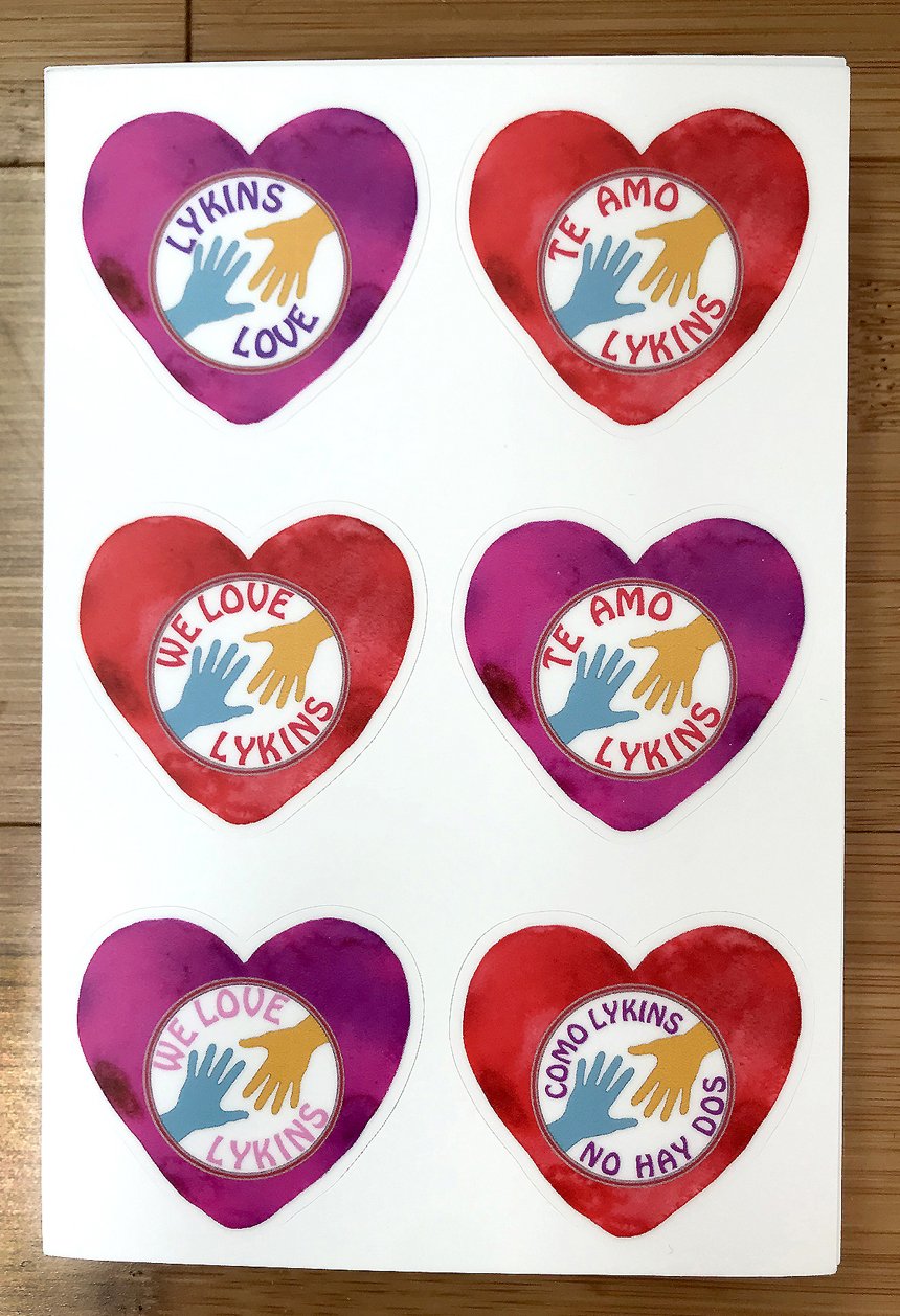 Mutual Aid, Lykins Square Park, East 8th Street and Norton Ave, Kansas City, MO :: 2024 We made a special edition Valentine sticker to celebrate and promote the project.