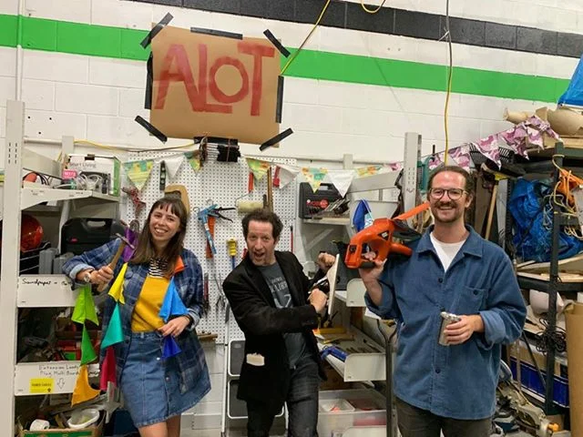 Auckland Library of Tools founders Amanda Chapman (left) and Tom Greer (right) with Ryan Dyment, founder of Toronto Tool Library